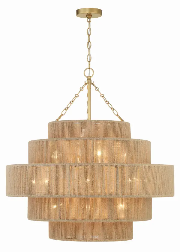 Shyla 32" Tiered Jute Chandelier - Image 3