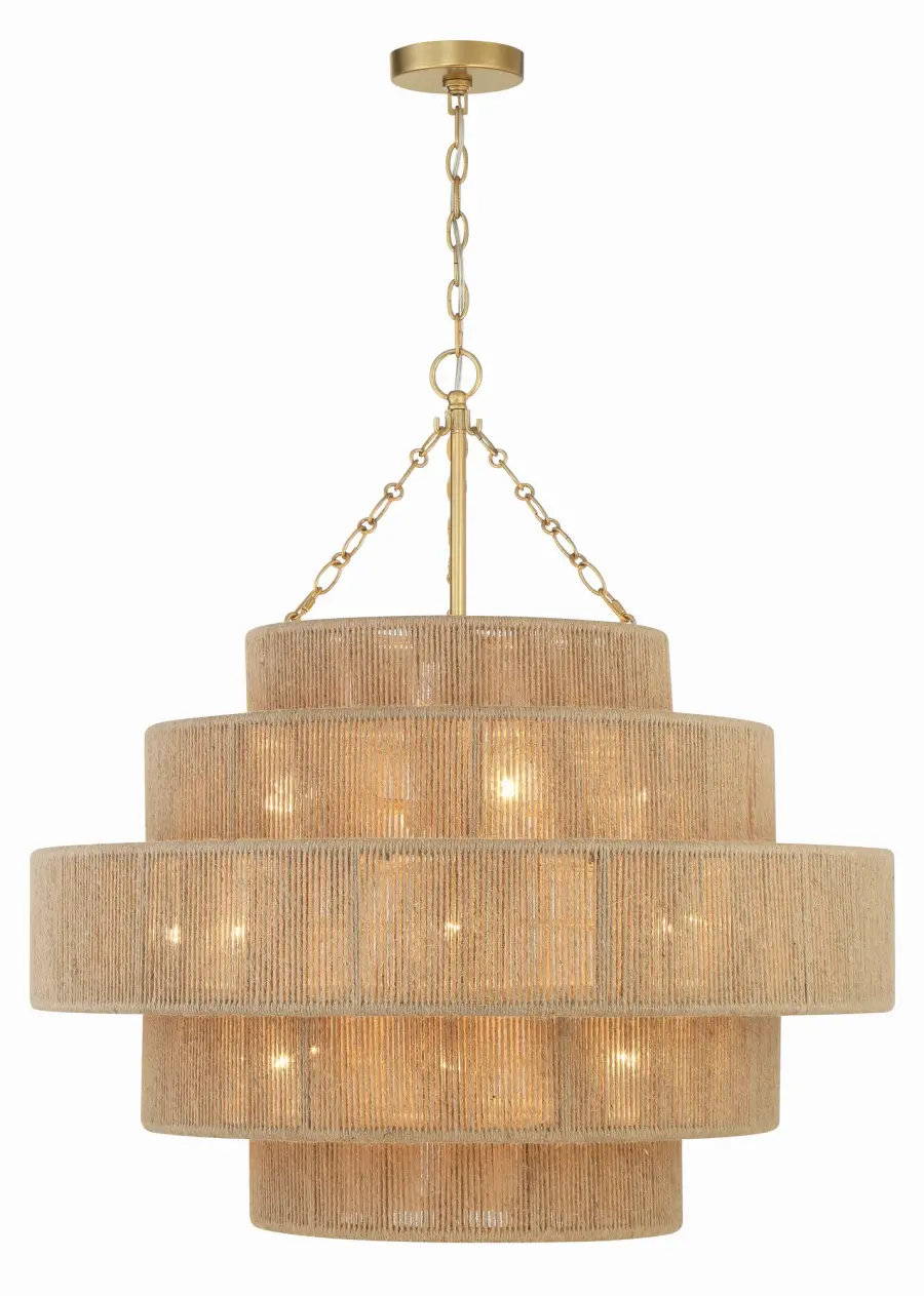 Shyla 32" Tiered Jute Chandelier - Image 3