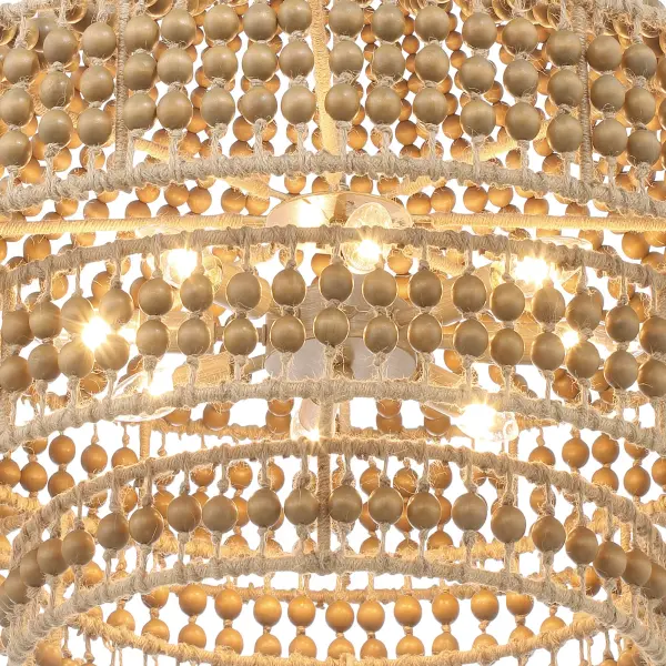 Silas 30" Wood Bead Chandelier - Image 5