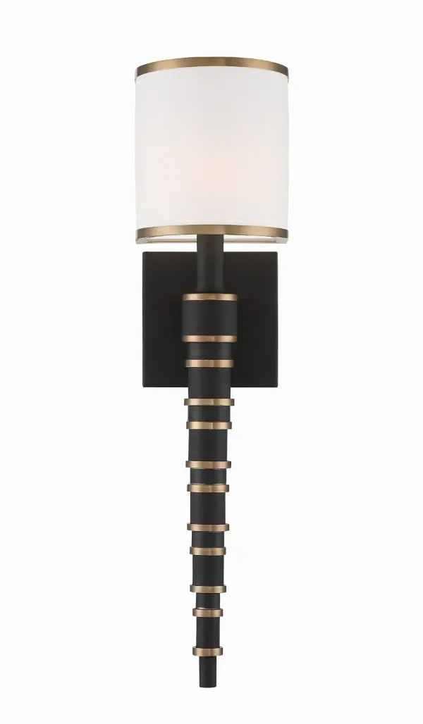 Sloane 5" Wall Sconce in Vibrant Gold & Black Forged - Image 2