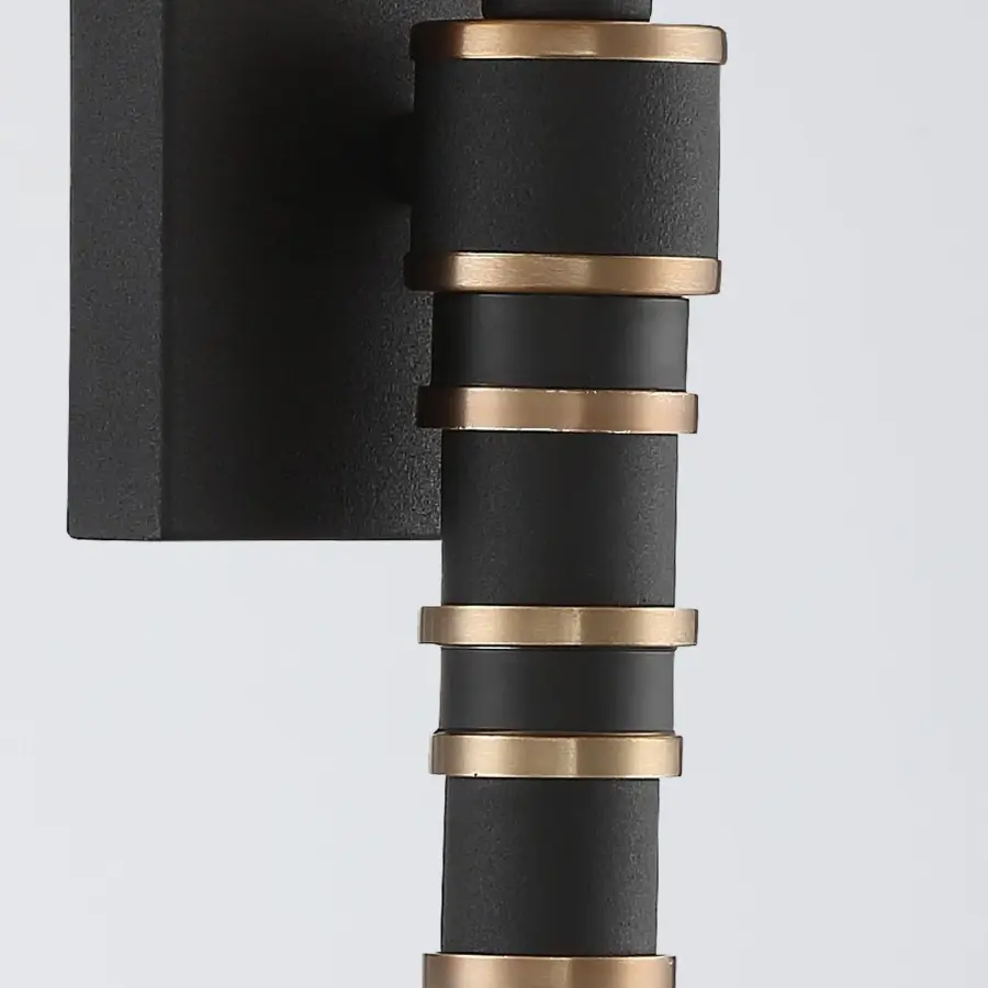Sloane 5" Wall Sconce in Vibrant Gold & Black Forged - Image 4