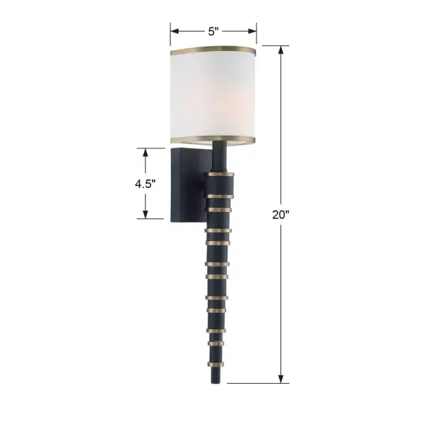 Sloane 5" Wall Sconce in Vibrant Gold & Black Forged - Image 8
