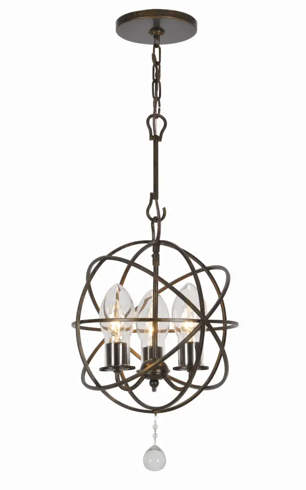 The Solaris 12" Outdoor Chandelier brings museum-quality design to exterior spaces with its sleek wrought cage and thin sculptural arms. Wet-rated for durability, this compact fixture works across rustic, boho, modern, and transitional aesthetics.