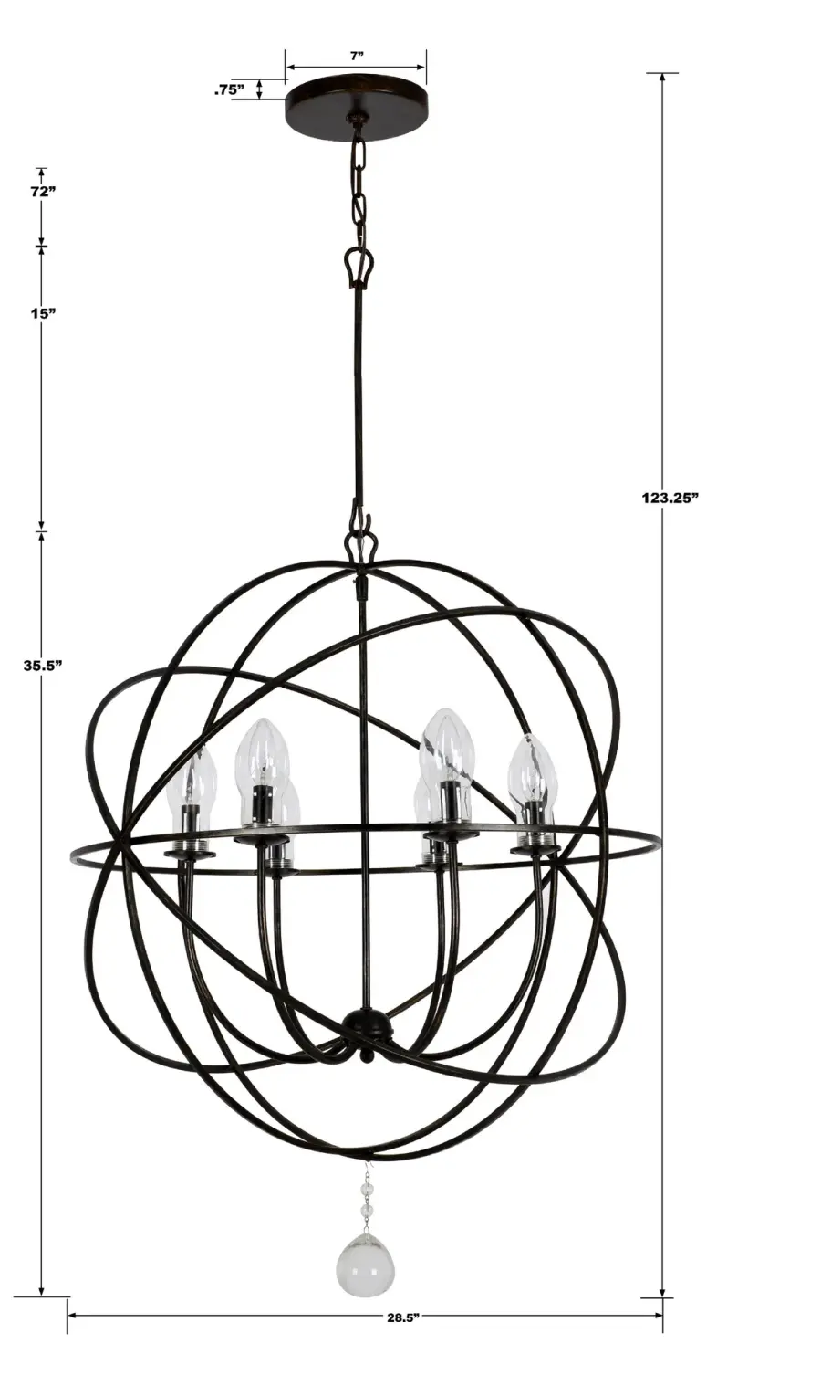 Solaris 28.5" Outdoor Chandelier - Image 6