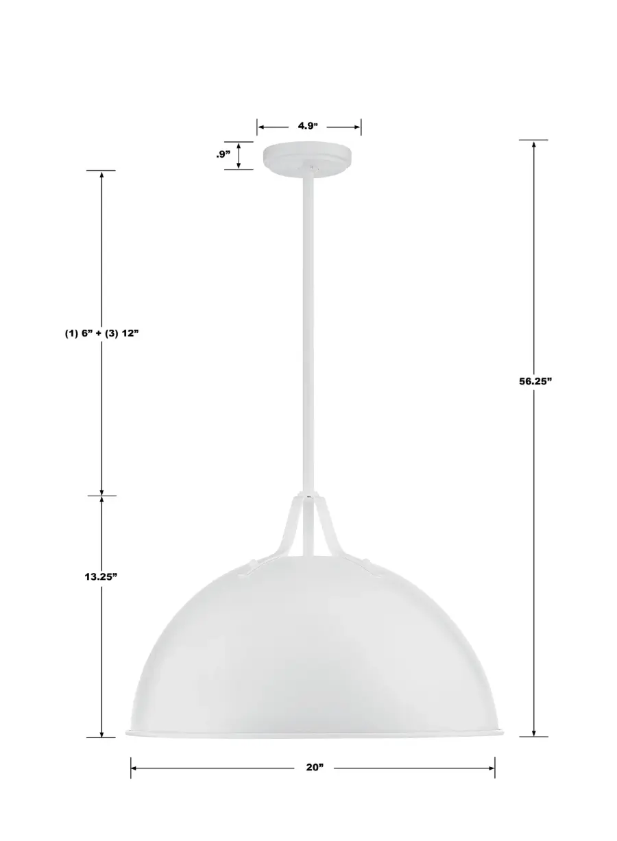 Soto 20" Pendant in Matte White - Image 14