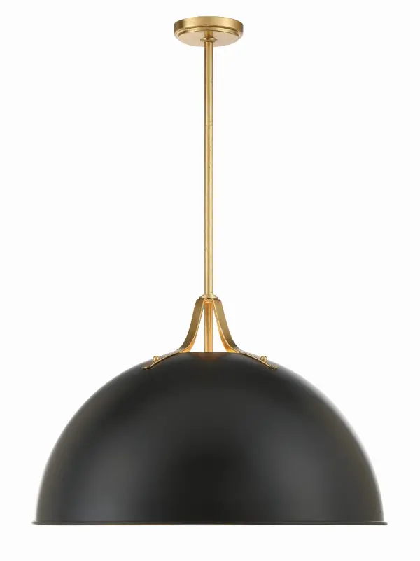 The Soto pendant combines industrial charm with modern farmhouse appeal through its oversized 23.5" dome shade. The matte white finish offers a fresh, clean aesthetic while directing focused light downward—ideal for task lighting over islands and dining areas. - alternate view