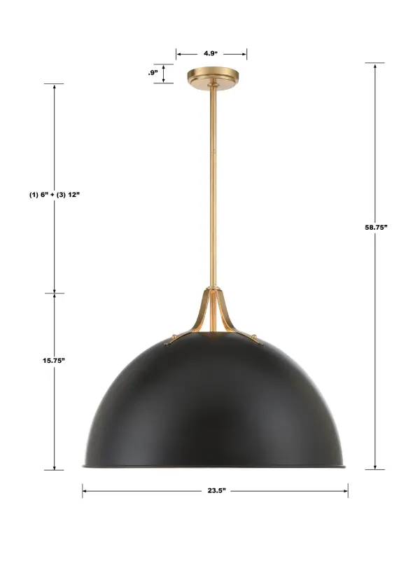 Soto 23.5" Matte White Dome Pendant - Image 7