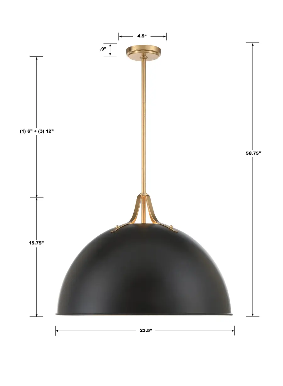 Soto 23.5" Matte White Dome Pendant - Image 7
