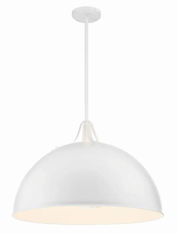 Soto 23.5" Matte White Dome Pendant - Image 9