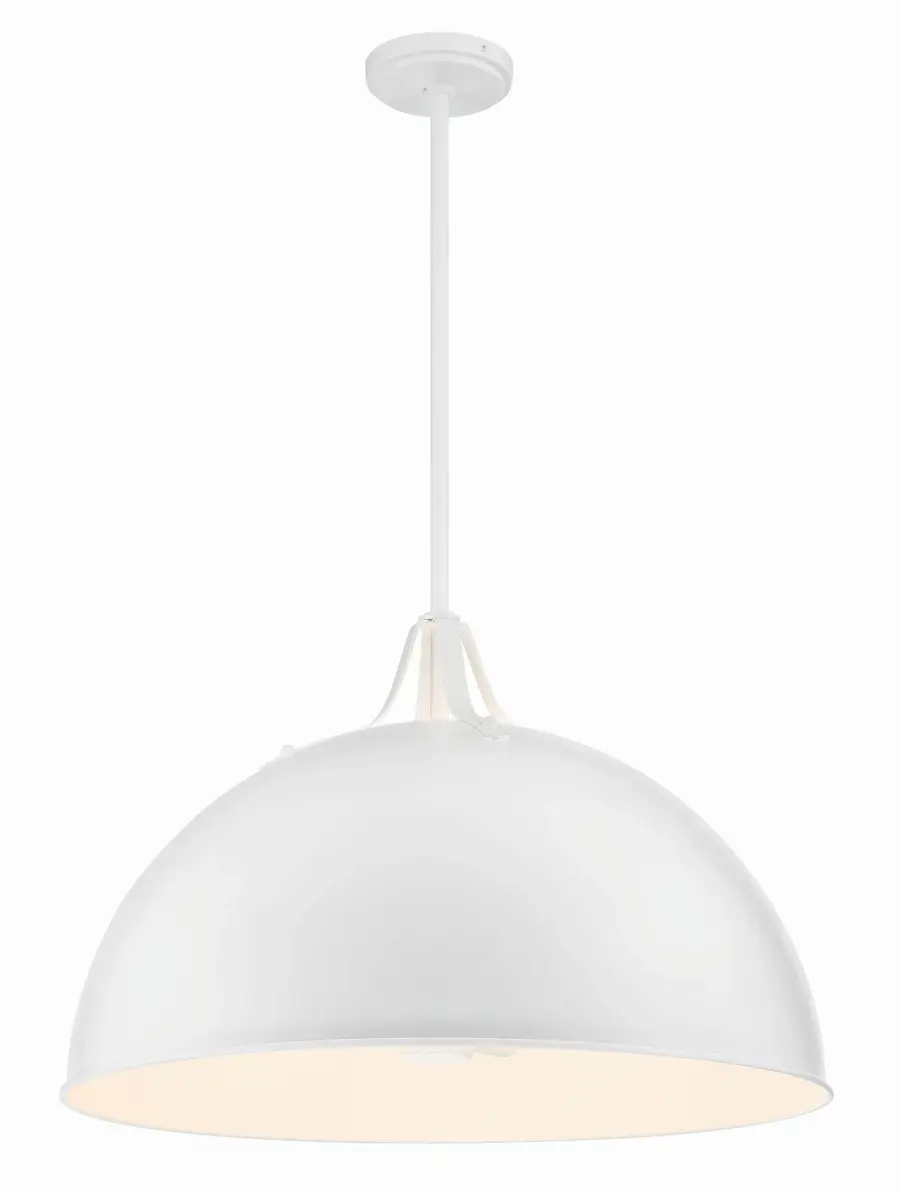 Soto 23.5" Matte White Dome Pendant - Image 9
