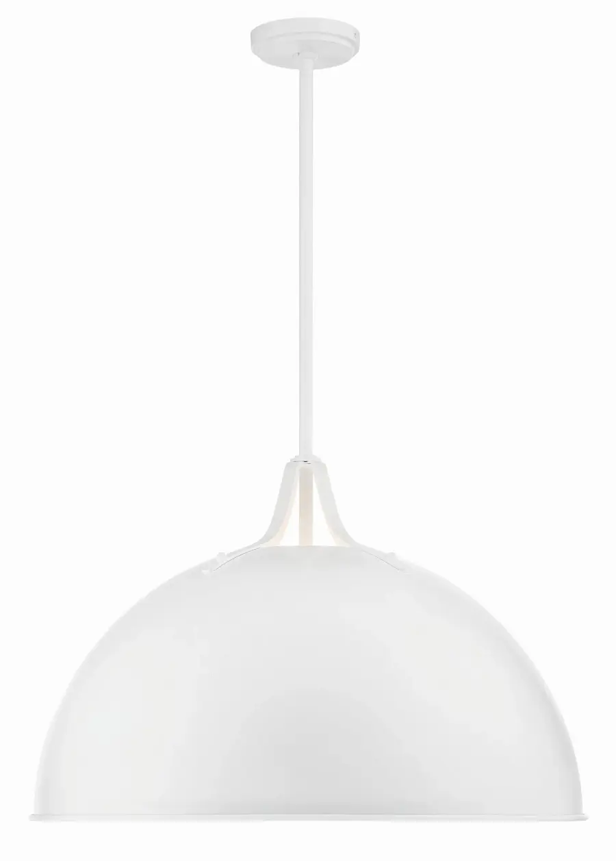 Soto 23.5" Matte White Dome Pendant - Image 10