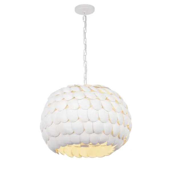 The Talia Chandelier brings organic sophistication with its layered coconut shell design. At 20.5 inches, it offers refined artisanal quality perfect for coastal-inspired or modern organic interiors seeking natural texture and soft dimension.