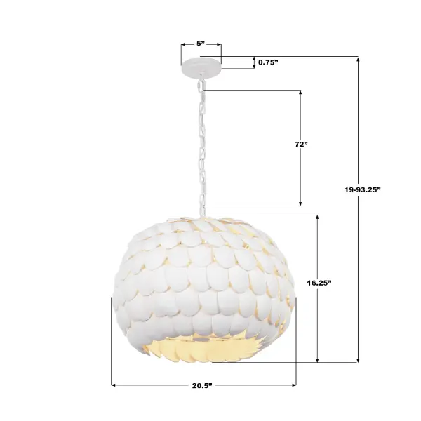 Talia 20.5" Chandelier in Matte White - Image 8