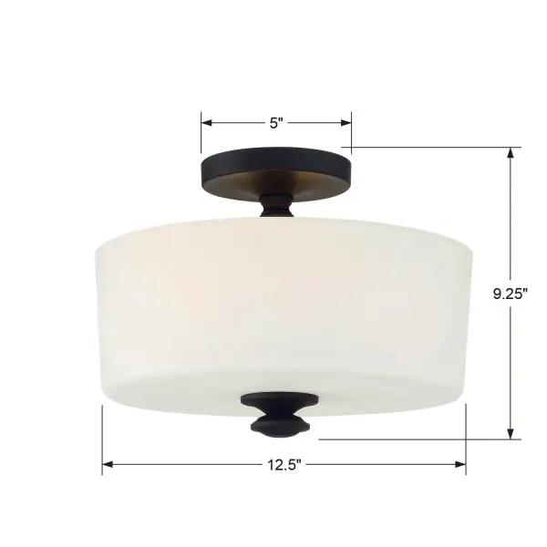 Travis 12.5" Semi Flush Mount in Black Forged - Image 13