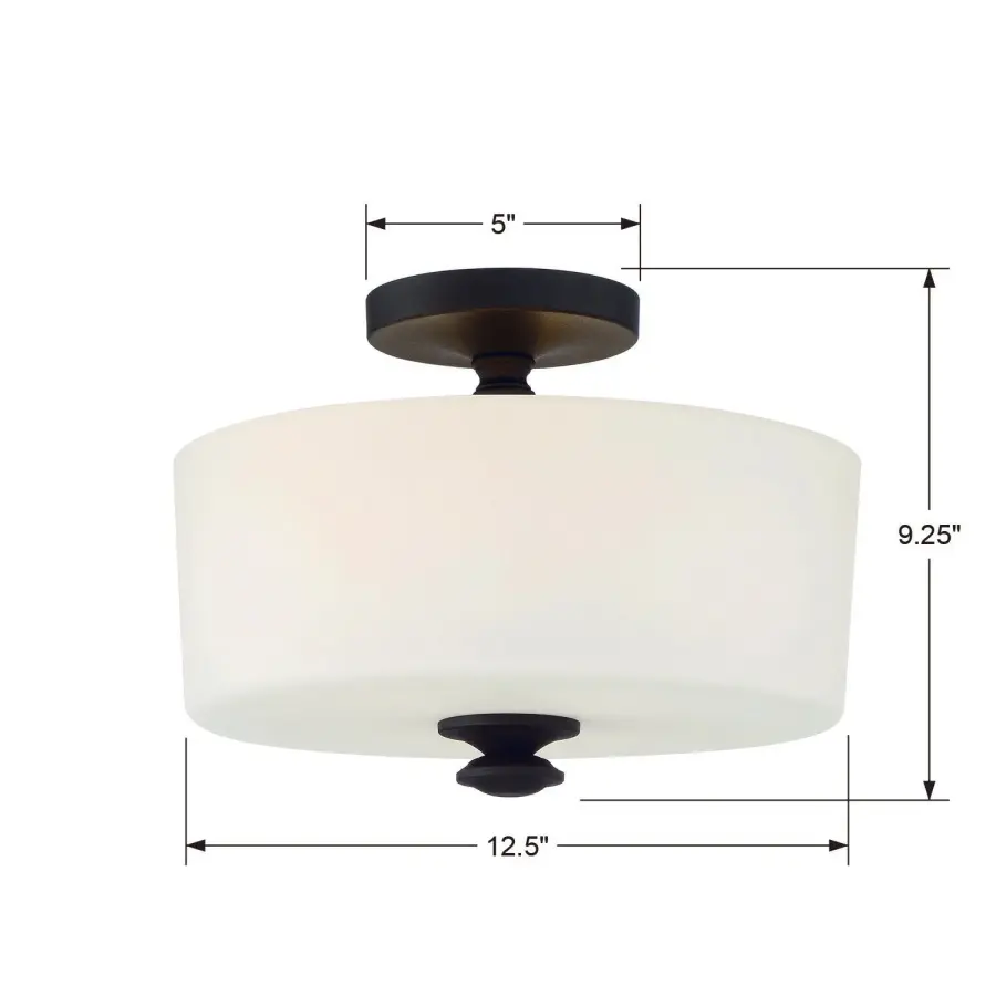 Travis 12.5" Semi Flush Mount in Black Forged - Image 13