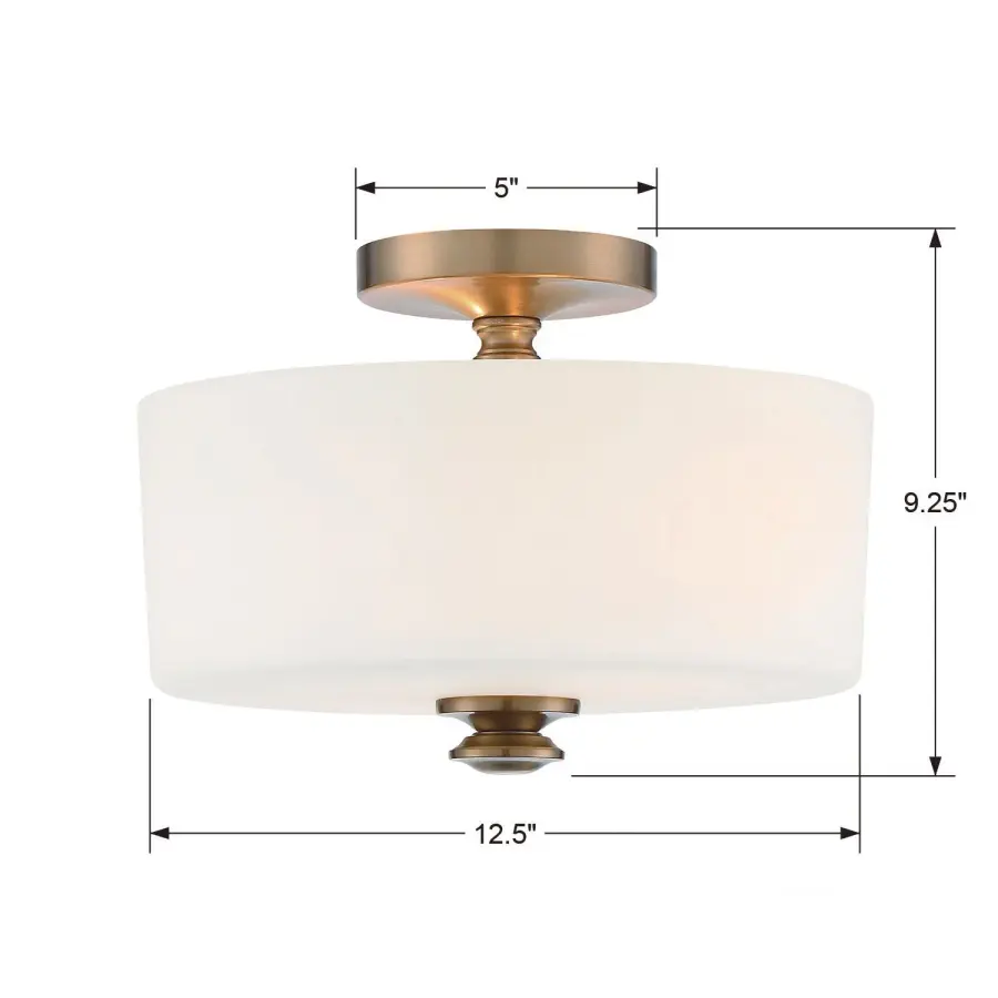 Travis 12.5" Semi Flush Mount in Black Forged - Image 5