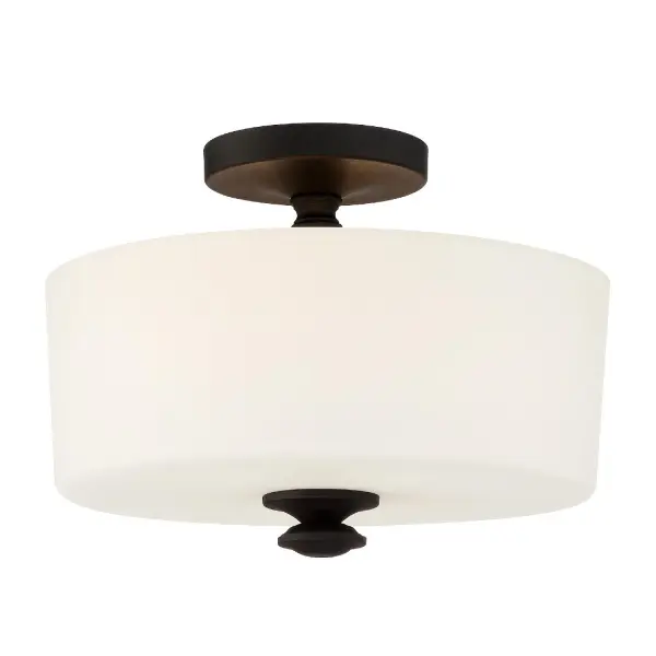 Travis 12.5" Semi Flush Mount in Black Forged - Image 7