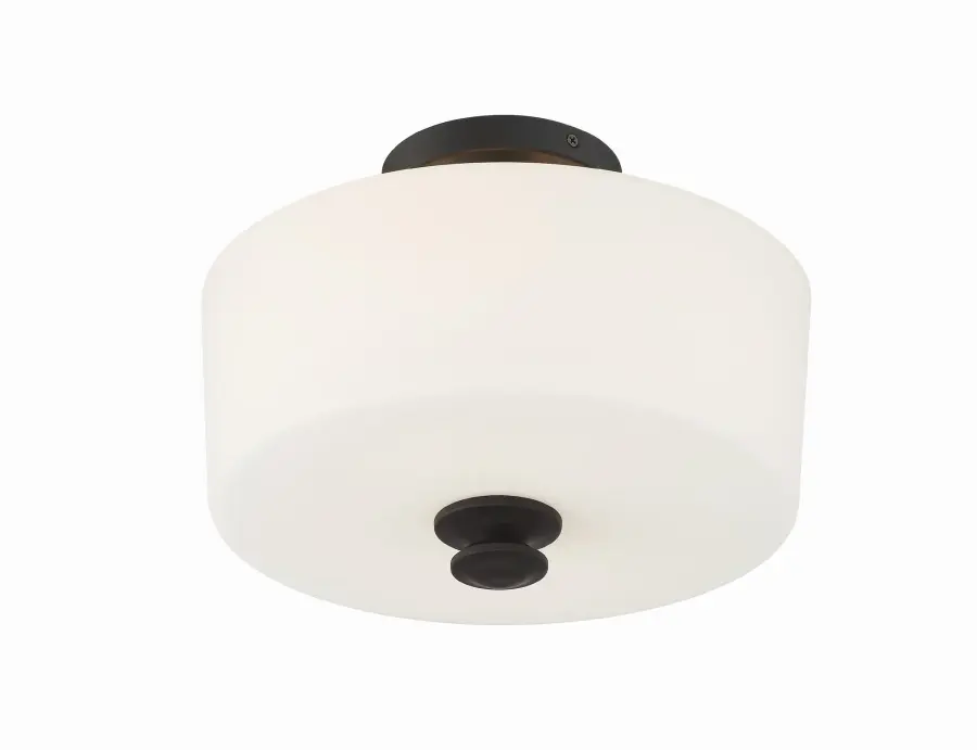 Travis 12.5" Semi Flush Mount in Black Forged - Image 8