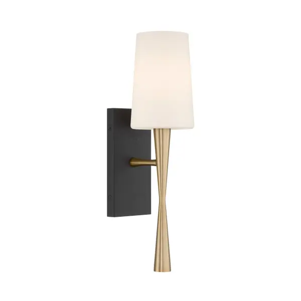 Trenton 5" Wall Sconce in Aged Brass & Black Forged - Image 1