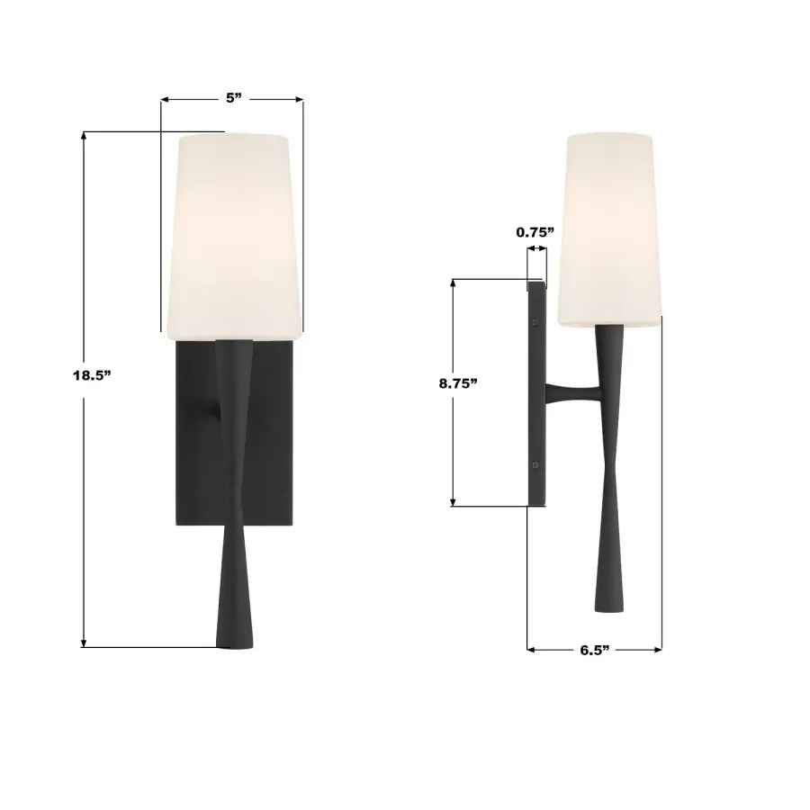 Trenton 5" Wall Sconce in Aged Brass & Black Forged - Image 23