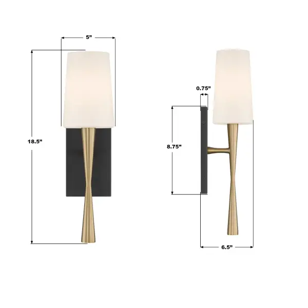 Trenton 5" Wall Sconce in Aged Brass & Black Forged - Image 7