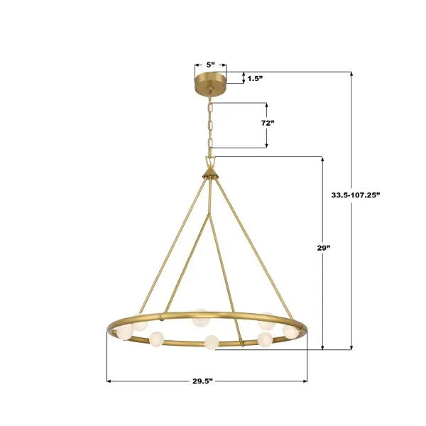 Terrell 29.5" LED Chandelier in Luxe Gold - Image 7