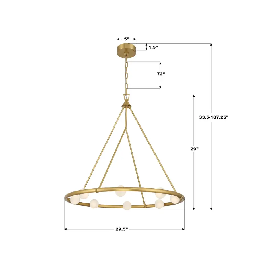 Terrell 29.5" LED Chandelier in Luxe Gold - Image 7