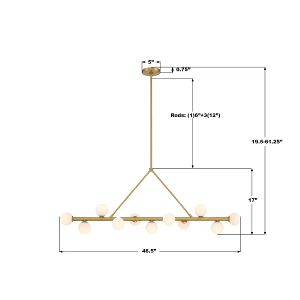 Terrell 46.5" LED Linear Chandelier - Image 7