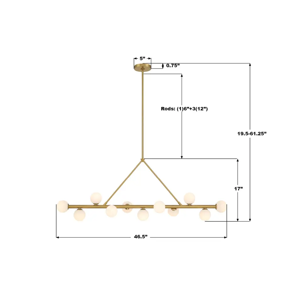 Terrell 46.5" LED Linear Chandelier - Image 7