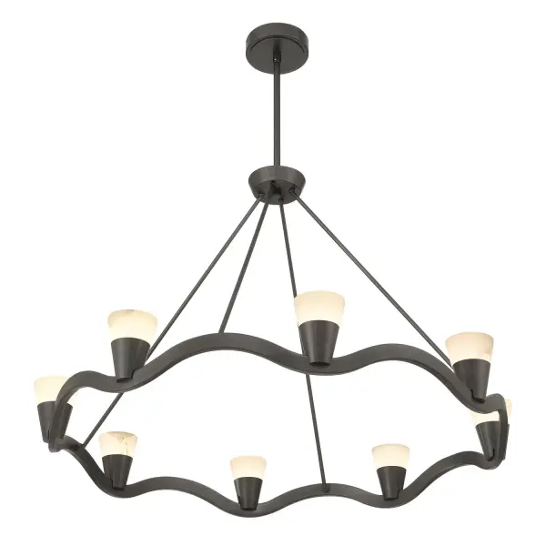 Sculptural Modern Chandelier with Natural Alabaster Stone - Image 4