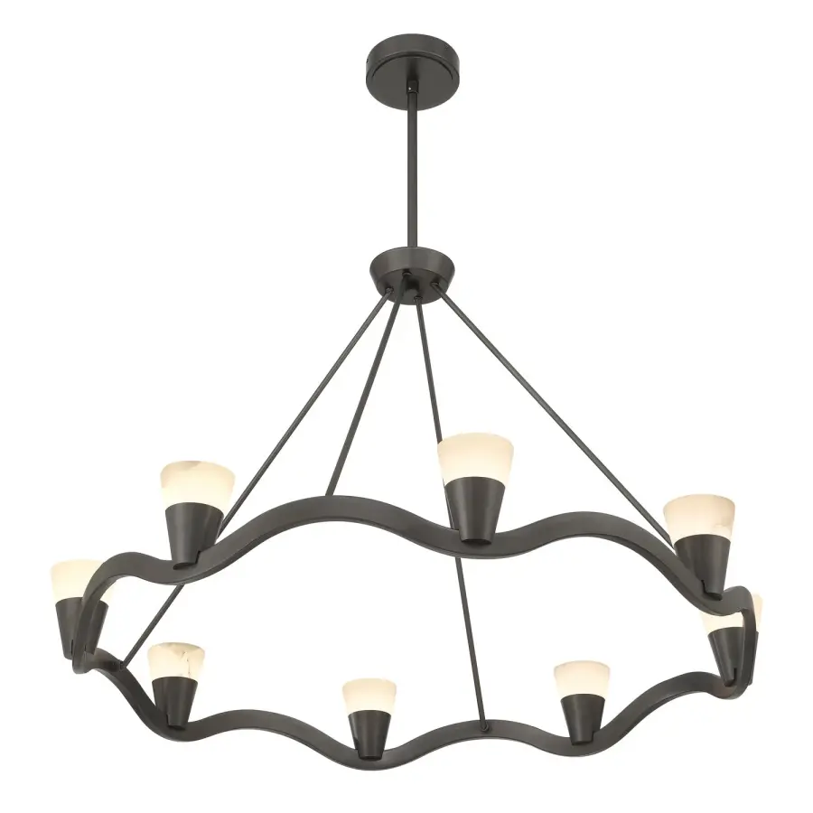 Sculptural Modern Chandelier with Natural Alabaster Stone - Image 4