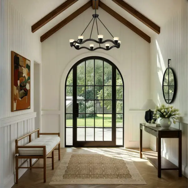 Sculptural Modern Chandelier with Natural Alabaster Stone - Image 7