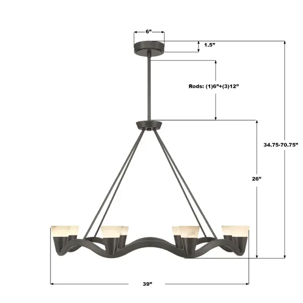 Sculptural Modern Chandelier with Natural Alabaster Stone - Image 8