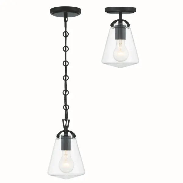 Voss 5.75" Semi Flush Mount in Matte Black - Image 12