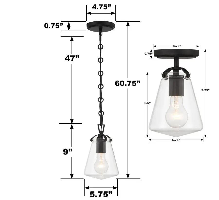 Voss 5.75" Semi Flush Mount in Polished Nickel - Image 13