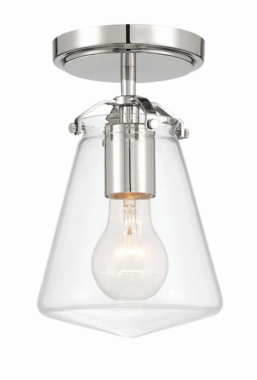 Voss 5.75" Semi Flush Mount in Polished Nickel - Image 15