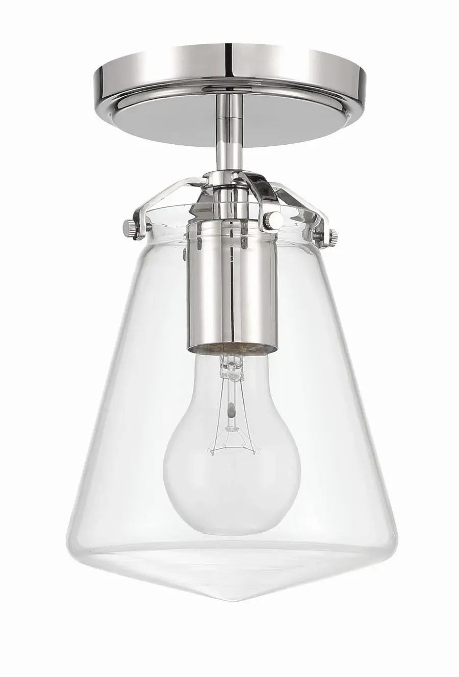 Voss 5.75" Semi Flush Mount in Polished Nickel - Image 16