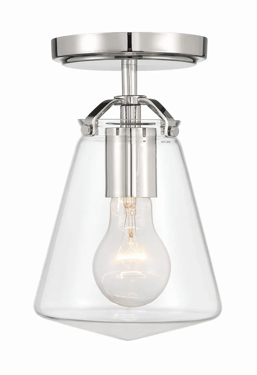 Voss 5.75" Semi Flush Mount in Polished Nickel - Image 17