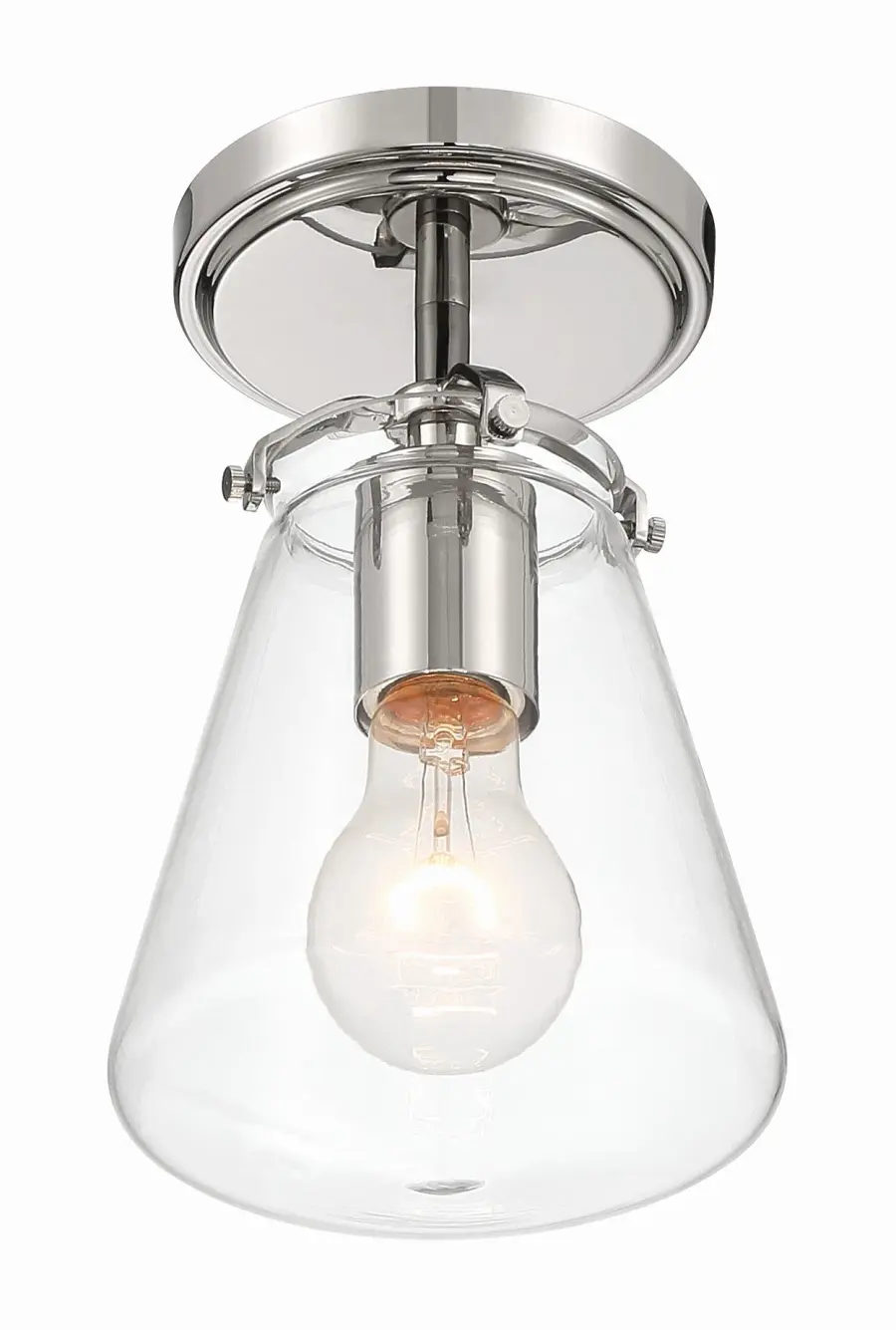 Voss 5.75" Semi Flush Mount in Polished Nickel - Image 18