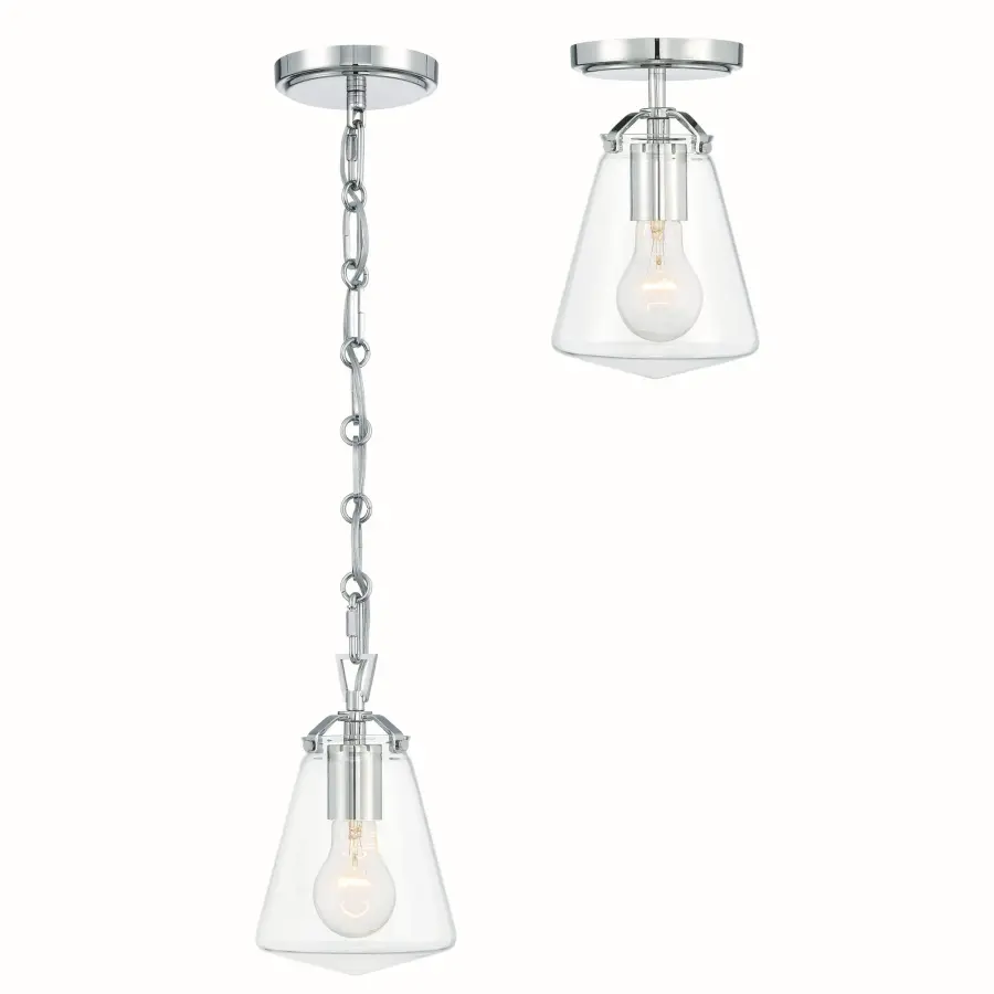 Voss 5.75" Semi Flush Mount in Polished Nickel - Image 19