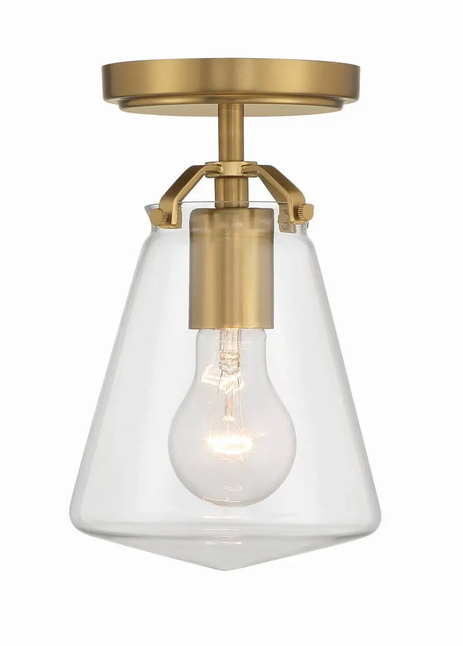 Voss 5.75" Semi Flush Mount in Polished Nickel - Image 3