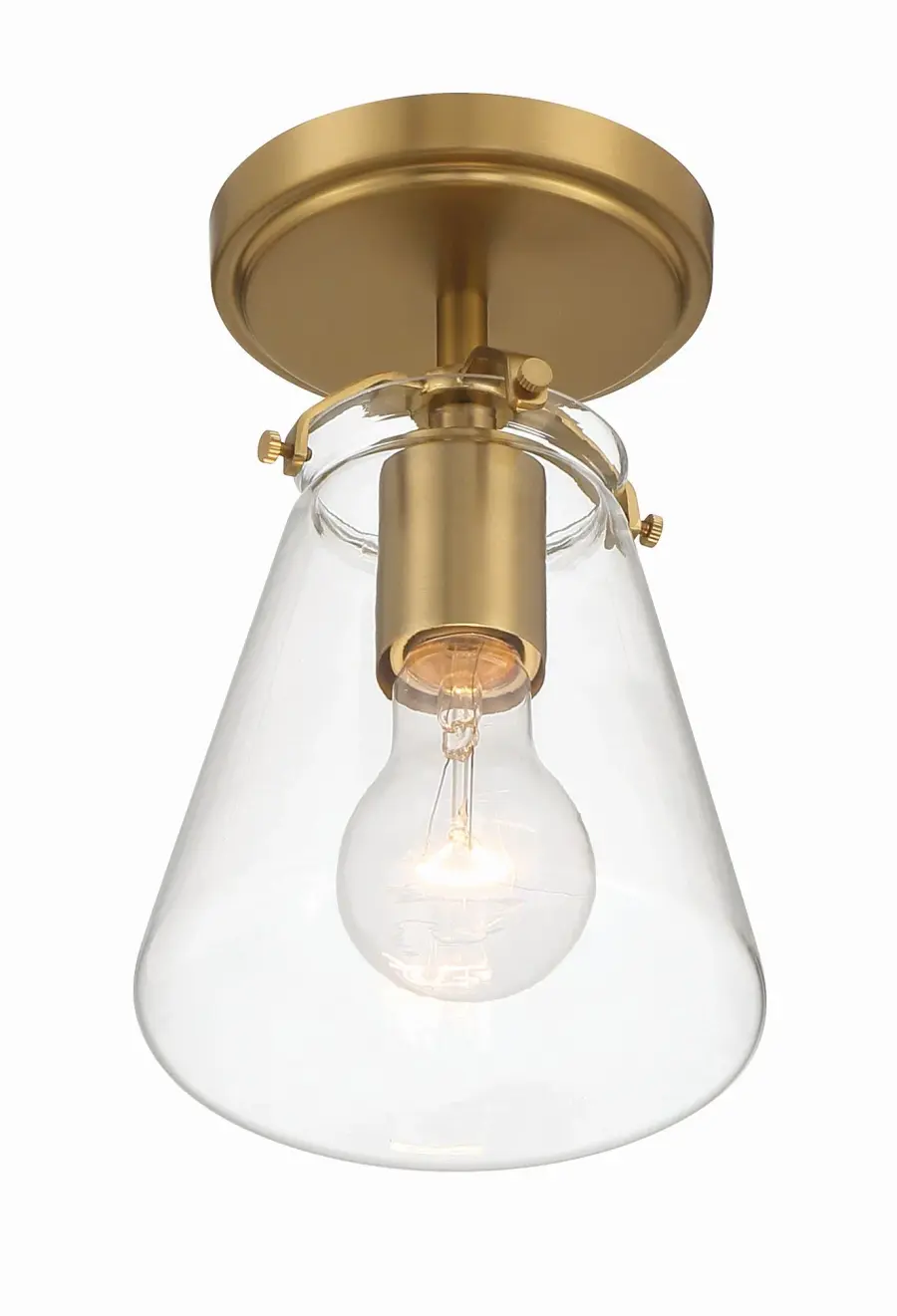 Voss 5.75" Semi Flush Mount in Polished Nickel - Image 4