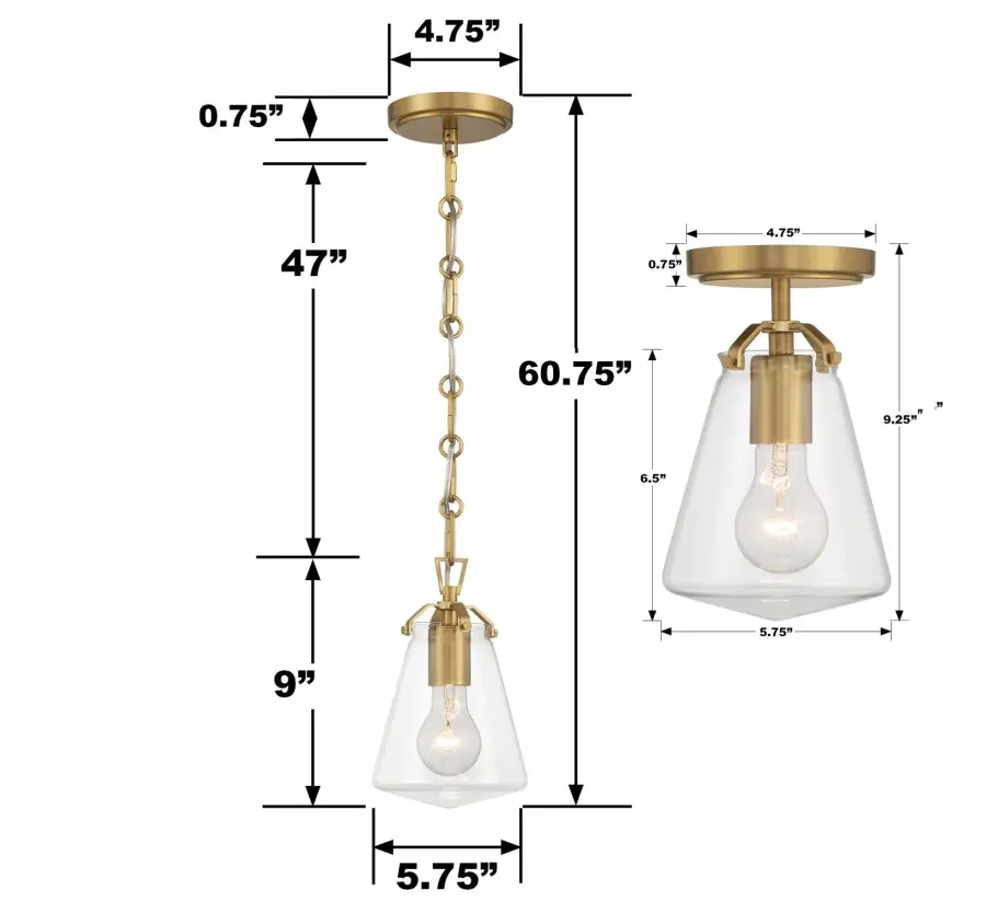 Voss 5.75" Semi Flush Mount in Polished Nickel - Image 6