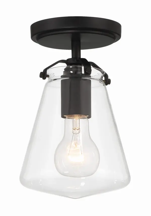 Voss 5.75" Semi Flush Mount in Matte Black - Image 8