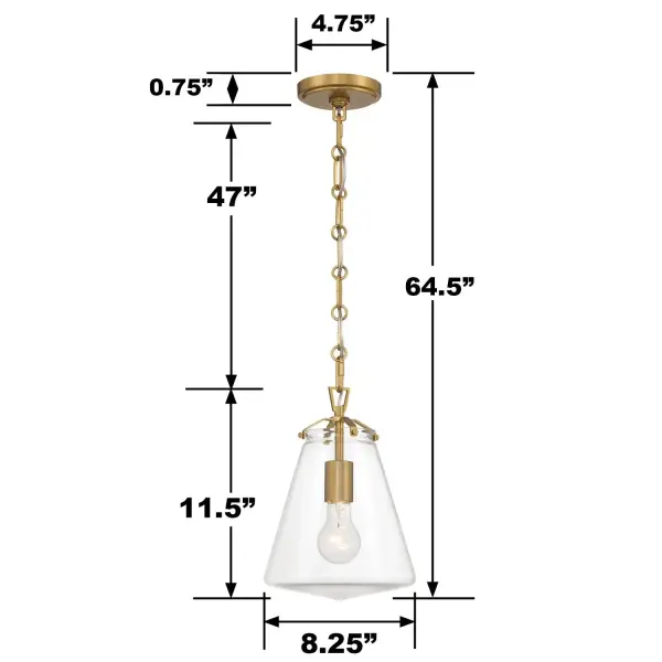 Voss 8.25" Mini Pendant in Luxe Gold - Image 5