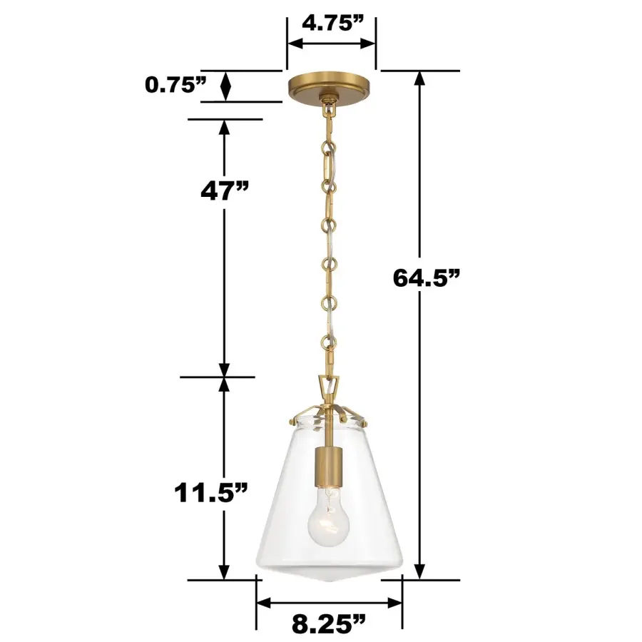 Voss 8.25" Mini Pendant in Luxe Gold - Image 5