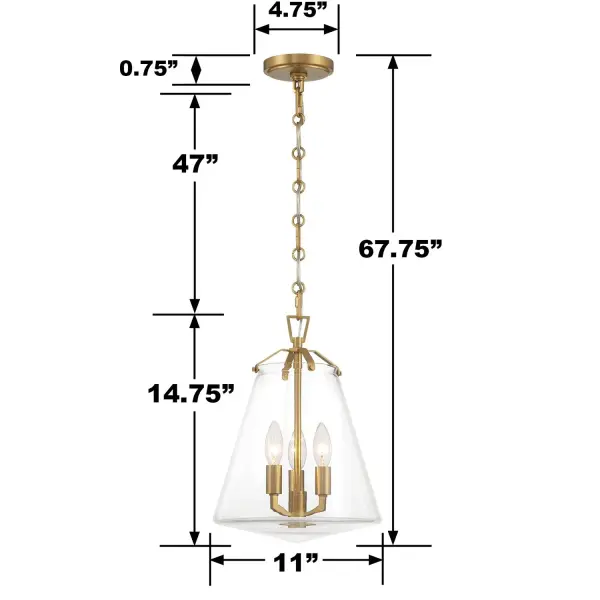 Voss 11" Luxe Gold Pendant - Image 7