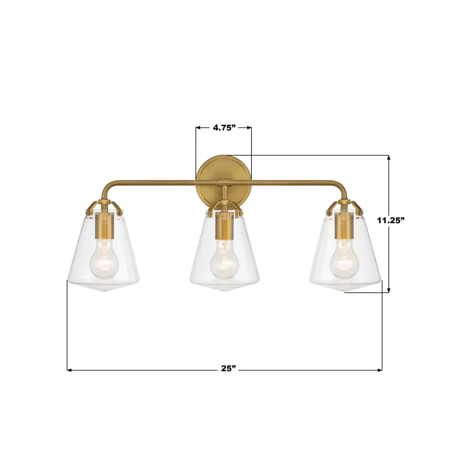 Voss 25" Bathroom Vanity Light in Luxe Gold - Image 7
