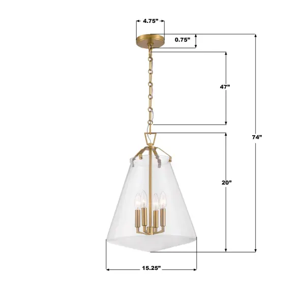Voss 15.25" Pendant in Luxe Gold - Image 8