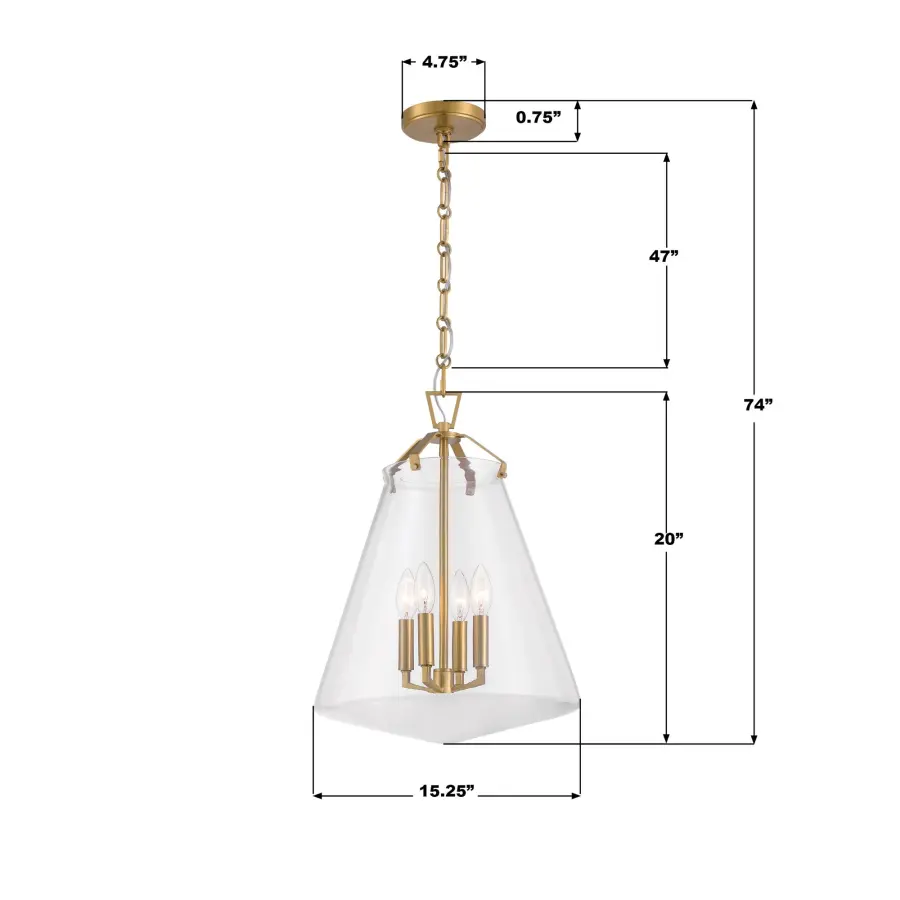 Voss 15.25" Pendant in Luxe Gold - Image 8